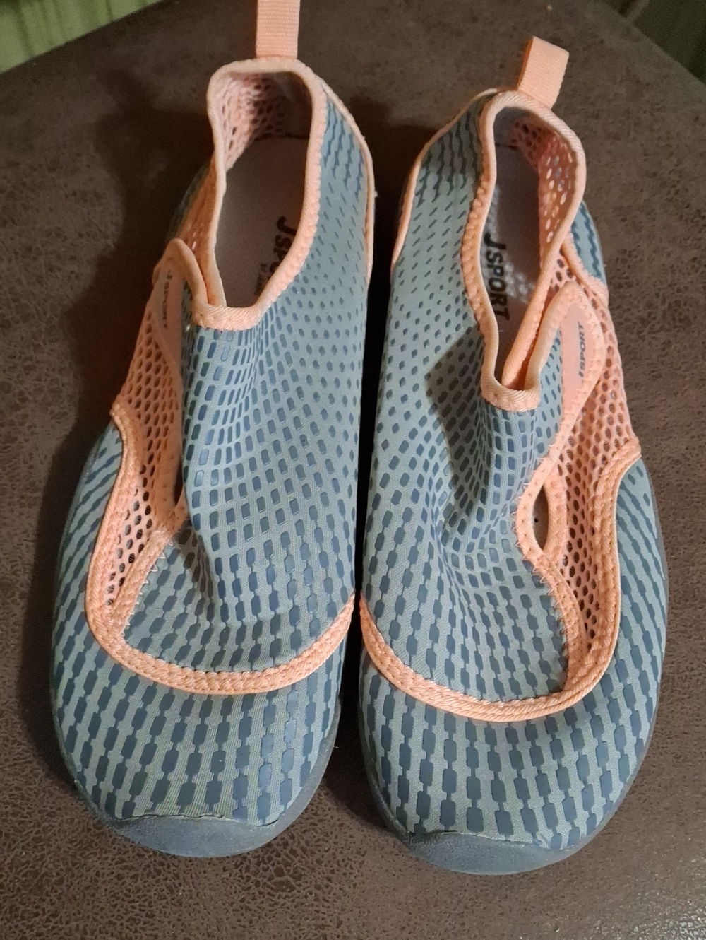 JSport by Jambu Peach and Light Blue Slip-On Water Shoe